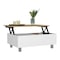 Tuhome Gambia Lift Top Coffee Table, Four Legs, White/Light Oak MBD5018 - alternate 3